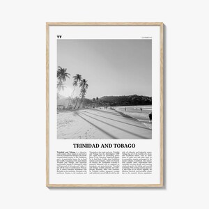 Trinidad und Tobago Print Schwarz und Weiß Nr. 1, Trinidad und Tobago Wand Kunst, Trinidad und Tobago Poster, Port of Spain, Karibik
