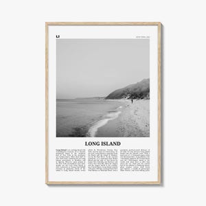 Impression Long Island noir et blanc n° 2, art mural Long Island, affiche Long Island, photo Long Island, New York, États-Unis, États-Unis