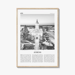 Athens Print Black and White Georgia, Athens Wall Art, Athens Poster, Athens Photo, Athens Map, Georgia, USA, United States