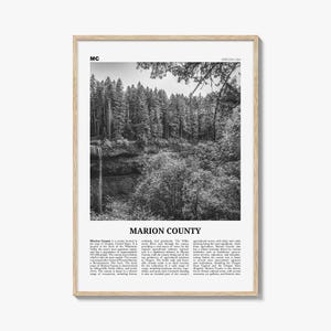Marion County print zwart-wit, Marion County muurkunst, Marion County poster, Marion foto, Marion wanddecoratie, Marion-kaart, Indiana, VS