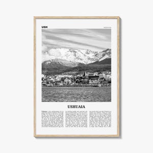 Ushuaia Print Black and White, Ushuaia Wall Art, Ushuaia Poster, Ushuaia Photo, Ushuaia Wall Décor, Argentina