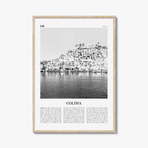 Colima Print Black and White, Colima Wall Art, Colima Poster, Colima Photo, Colima Map, Colima Wall Decor, Mexico