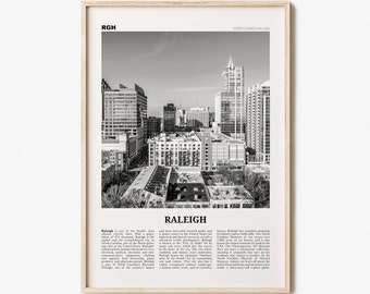 Raleigh Print Black and White No 1, Raleigh Wall Art, Raleigh Poster, Raleigh Photo, North Carolina, USA, United States, North America