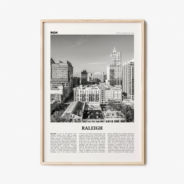Raleigh Print Black and White No 1, Raleigh Wall Art, Raleigh Poster, Raleigh Photo, North Carolina, USA, United States, North America