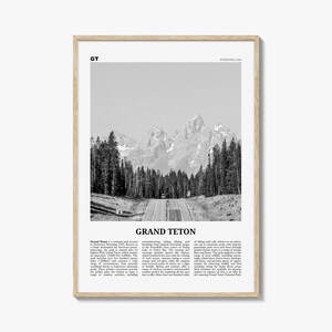 Grand Teton National Park Druck schwarz und weiß Nr. 1, Grand Teton Wandkunst, Grand Teton Poster, Grand Teton Foto, Wyoming, USA