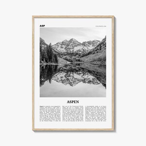 Aspen Print Schwarzweiß, Aspen Wandkunst, Aspen Poster, Aspen Foto, Aspen Wanddekor, Colorado, USA, Vereinigte Staaten, Nordamerika