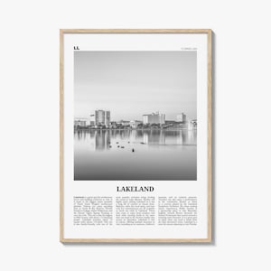 Lakeland Print Black and White, Lakeland Wall Art, Lakeland Poster, Lakeland Photo, Lakeland Wall Décor, Lakeland Map, Florida, USA