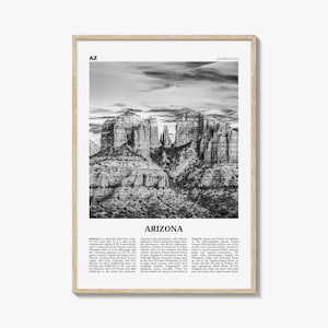 Arizona Print Black and White No 3, Arizona Wall Art, Arizona Poster, Arizona Photo, Arizona Wall Décor, Arizona Map, United States
