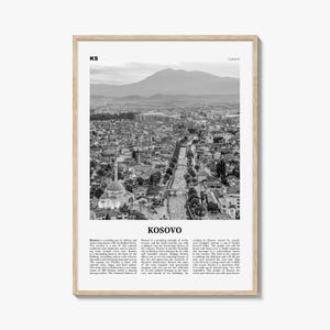 Stampa Kosovo in bianco e nero, arte murale Kosovo, poster Kosovo, foto Kosovo, decorazione murale Kosovo, stampa artistica di campagna