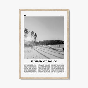Trinidad and Tobago Print Black and White No 1, Trinidad and Tobago Wall Art, Trinidad and Tobago Poster, Port of Spain, Caribbean