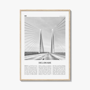 Delaware Print Black and White No 2, Delaware Wall Art, Delaware Poster, Delaware Photo, Delaware Wall Decor, USA, United States
