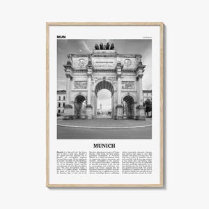 Munich Print Black and White No 2, Munich Wall Art, Munich Poster, Munich Photo, Munich Wall Décor, Munich Map, Germany