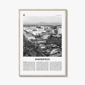 Bakersfield Print Black and White, Bakersfield Wall Art, Bakersfield Poster, Bakersfield Photo, Bakersfield Wall Decor, California, USA