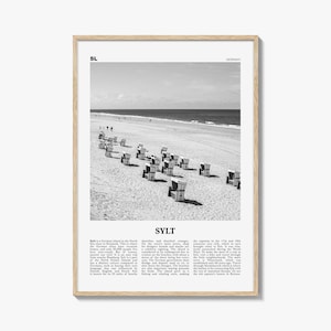 Sylt Print Black and White, Sylt Wall Art, Sylt Poster, Sylt Photo, Sylt Wall Décor, Sylt Map, Germany