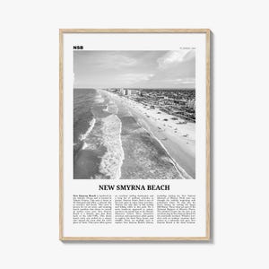 New Smyrna Beach Print schwarz und weiß, New Smyrna Beach Wandkunst, New Smyrna Beach Poster, New Smyrna Beach Foto, Florida, USA