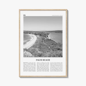 Palm Beach Print Black and White New South Wales, Palm Beach Wall Art, Palm Beach Poster, Palm Beach Photo, Palm Beach Décor, Australia