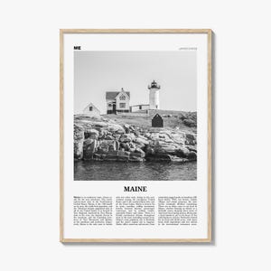 Maine Print Schwarzweiß Nr. 1, Maine Wandkunst, Maine Poster, Maine Foto, Maine Wanddekor, USA State Print, USA, Vereinigte Staaten