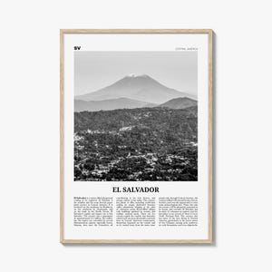 El Salvador Impresión Blanco y Negro No 1, Arte mural de El Salvador, Cartel de El Salvador, Foto de El Salvador, San Salvador, Centroamérica