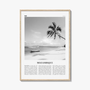 Impressão de Moçambique em preto e branco, arte de parede de Moçambique, pôster de Moçambique, foto de Moçambique, decoração de Moçambique, Moçambique, Maputo, África