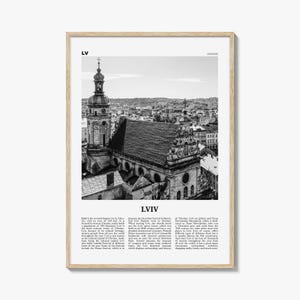 Lviv Print Black and White, Lviv Wall Art, Lviv Poster, Lviv Photo, Lviv Wall Décor, Lviv Map, Ukraine
