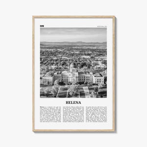 Helena Print Black and White No 2, Helena Wall Art, Helena Poster, Helena Photo, Helena Wall Décor, Helena Map, United States