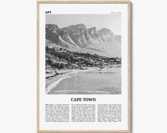 Cape Town Print Black and White No 1, Cape Town Wall Art, Cape Town Poster, Cape Town Photo, Cape Town Wall Decor, South Africa