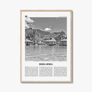 Bora Bora Print Schwarzweiß, Bora Bora Wandkunst, Bora Bora Poster, Bora Bora Foto, Bora Bora Wanddekoration, Französisch-Polynesien, Ozeanien