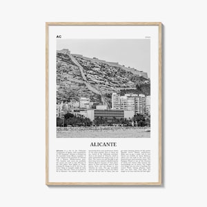 Alicante Print Black and White, Alicante Wall Art, Alicante Poster, Alicante Photo, Alicante Wall Décor, Spain, España, Europe