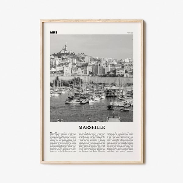 Marseille Print Black and White, Marseille Wall Art, Marseille Poster, Marseille Photo, Marseille Decor, France, Alpes-Côte d'Azur, Europe