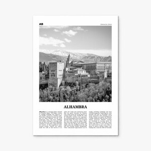 Alhambra Poster, black and white photo print, print only (unframed)