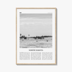 North Dakota Print Black and White No 2, North Dakota Wall Art, North Dakota Poster, North Dakota Photo, USA, United States