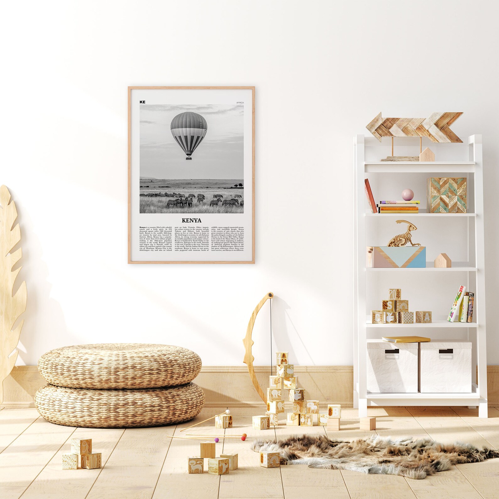 Kenya Print Black and White Kenya Wall Art Kenya Poster | Etsy