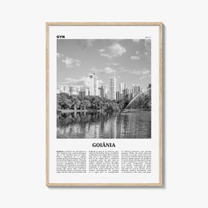 Impresión de Goiania en blanco y negro, Arte de la pared de Goiania, Cartel de Goiânia, Foto de Goiânia, Decoración de la pared de Goiânia, Brasil, Brasil, América del Sur
