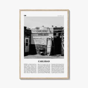Carlsbad Print Black and White No 2, Carlsbad Wall Art, Carlsbad Poster, Carlsbad Photo, Carlsbad, California, USA, United States
