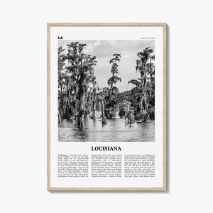 Impresión en blanco y negro n.° 1 de Luisiana, arte mural de Luisiana, póster de Luisiana, foto de Luisiana, decoración de Luisiana, EE. UU., Estados Unidos