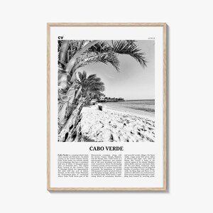 Stampa Cabo Verde in bianco e nero, Arte della parete di Capo Verde, Poster di Capo Verde, Foto di Capo Verde, Praia, Cabo Verde, Kabu Verdi, Portogallo, Africa