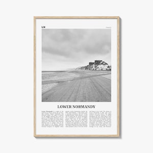 Impressão da Baixa Normandia em preto e branco, arte de parede da Baixa Normandia, pôster da Baixa Normandia, foto da Baixa Normandia, decoração de parede, mapa da Baixa Normandia