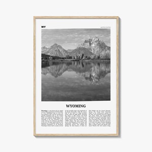 Wyoming Print Black and White No 2, Wyoming Wall Art, Wyoming Poster, Wyoming Photo, Wyoming Wall Décor, Wyoming Map, United States