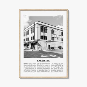 Lafayette print zwart-wit Louisiana, Lafayette Wall Art, Lafayette Poster, Lafayette Photo, Lafayette Wall Decor, VS, Verenigde Staten
