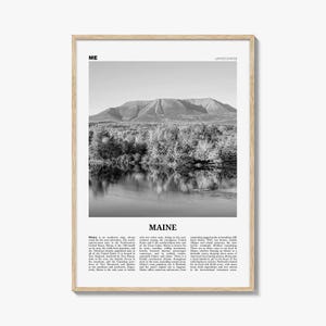 Maine Print Black and White No 2, Maine Wall Art, Maine Poster, Maine Photo, Maine Wall Décor, Maine Map, United States