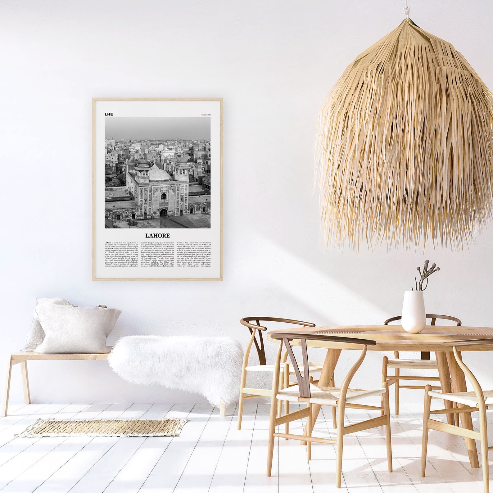 Lahore Print Black and White Town Lahore Wall Art Lahore Etsy