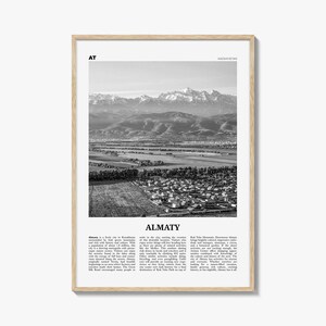 Almaty Print Schwarzweiß, Almaty Wandkunst, Almaty Poster, Almaty Foto, Almaty Karte, Almaty Wanddekor, Kasachstan
