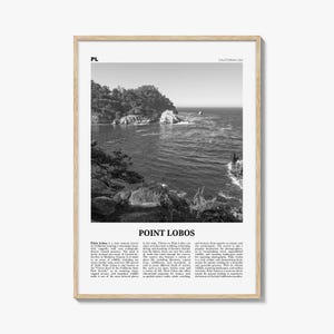 Point Lobos Print Schwarz weiß, Point Lobos Wandkunst, Point Lobos Poster, Point Lobos Foto, Point Lobos Wanddekoration, Point Lobos Karte