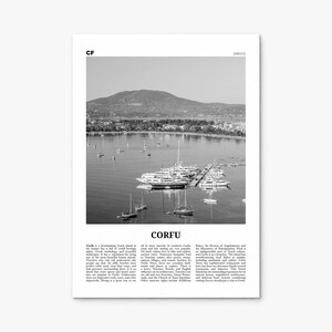 Corfu Poster, black and white photo print, print only (unframed)