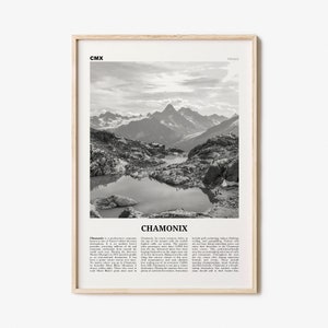 Chamonix Print Black and White, Chamonix Wall Art, Chamonix Poster, Chamonix Photo, Chamonix Wall Décor, Mont Blanc, France, Aples