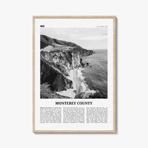 Monterey County Print, Monterey County Wandkunst, Monterey County Poster, Monterey Foto, Monterey Wanddekor, Monterey Karte