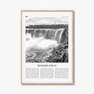 Niagara Falls Print Black and White North America, Niagara Falls Wall Art, Niagara Falls Poster, Niagara Falls Photo, Canada, United States