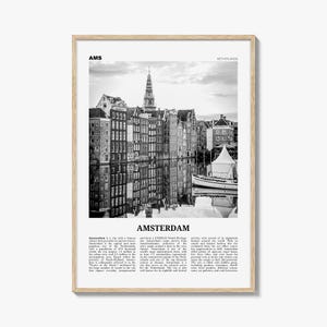 Amsterdam Druck schwarz weiß Nr. 3, Amsterdam Wandkunst, Amsterdam Poster, Amsterdam Foto, Niederlande, Nederland, Holland, Europa