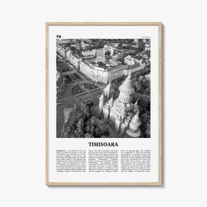 Timisoara Print schwarz und weiß Nr. 2, Timisoara Wandkunst, Timisoara Poster, Timisoara Foto, Timisoara Karte, Rumänien