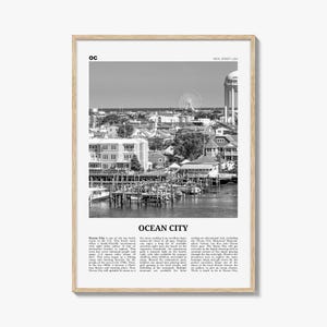 Ocean City Print schwarz weiß New Jersey Nr. 1, Ocean City Wandkunst, Ocean City Poster, Ocean City Foto, Ocean City Wanddekor, USA
